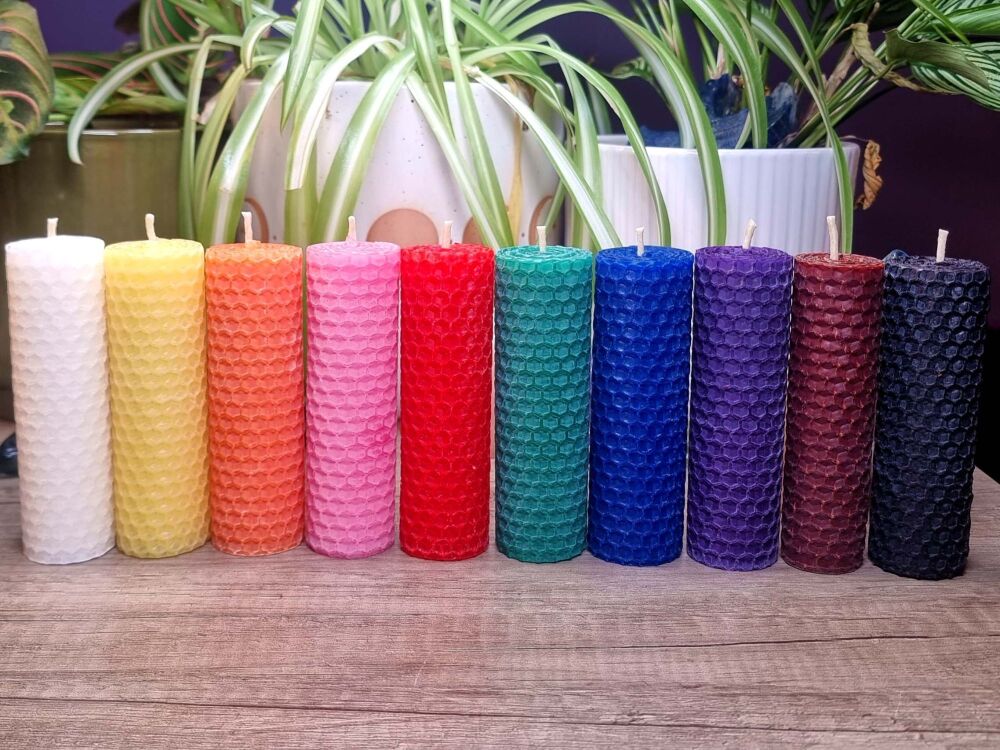 Beeswax Ritual Candles ~ You Choose ~ White, Red, Yellow, Green, Blue, Purp