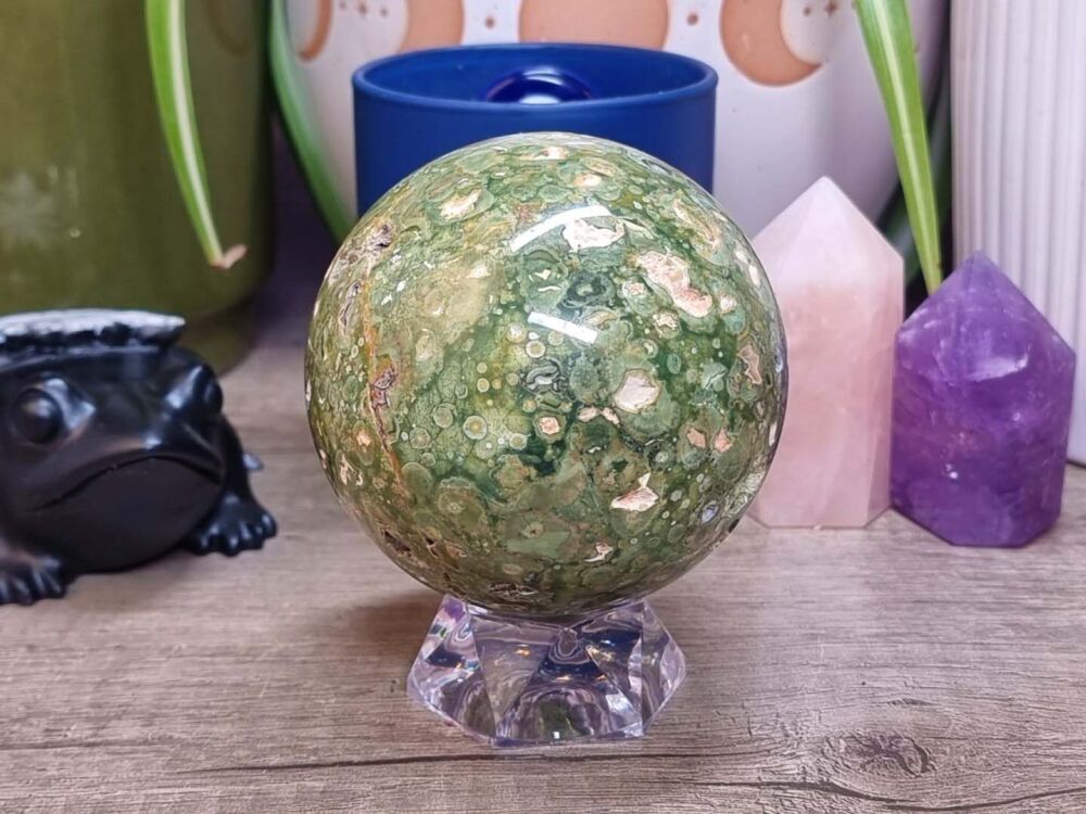 Rhyolite (Rainforest Jasper) Sphere (2)