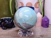 Caribbean Calcite with Pyrite Sphere - Nurture and Heal