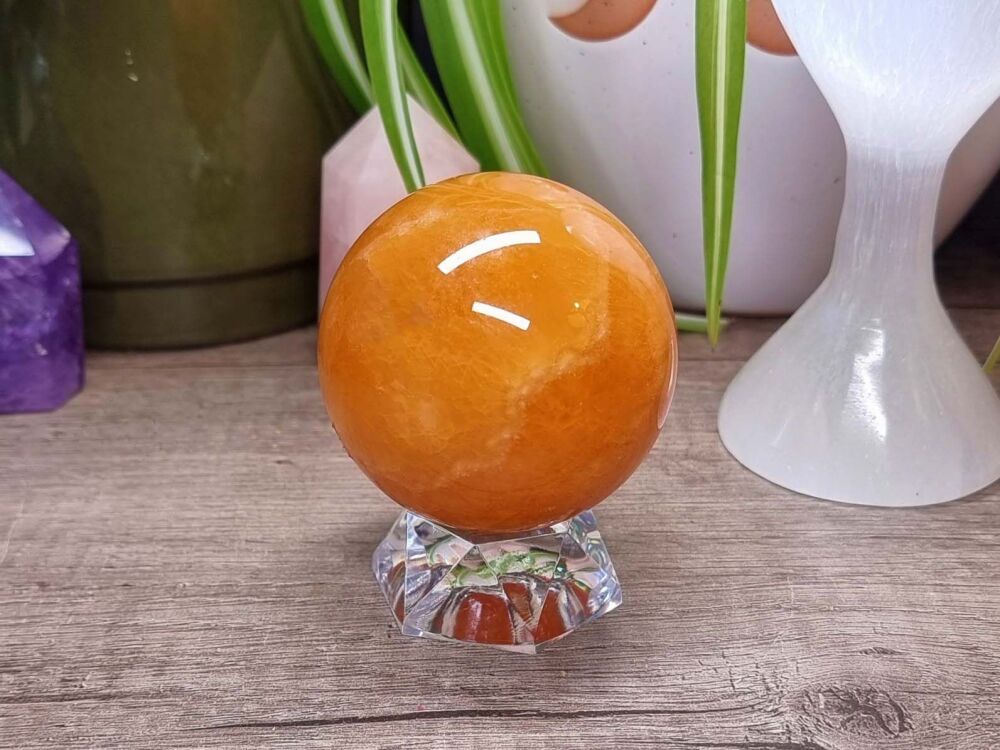 Orange Calcite Sphere (1) - Abundance and Happiness