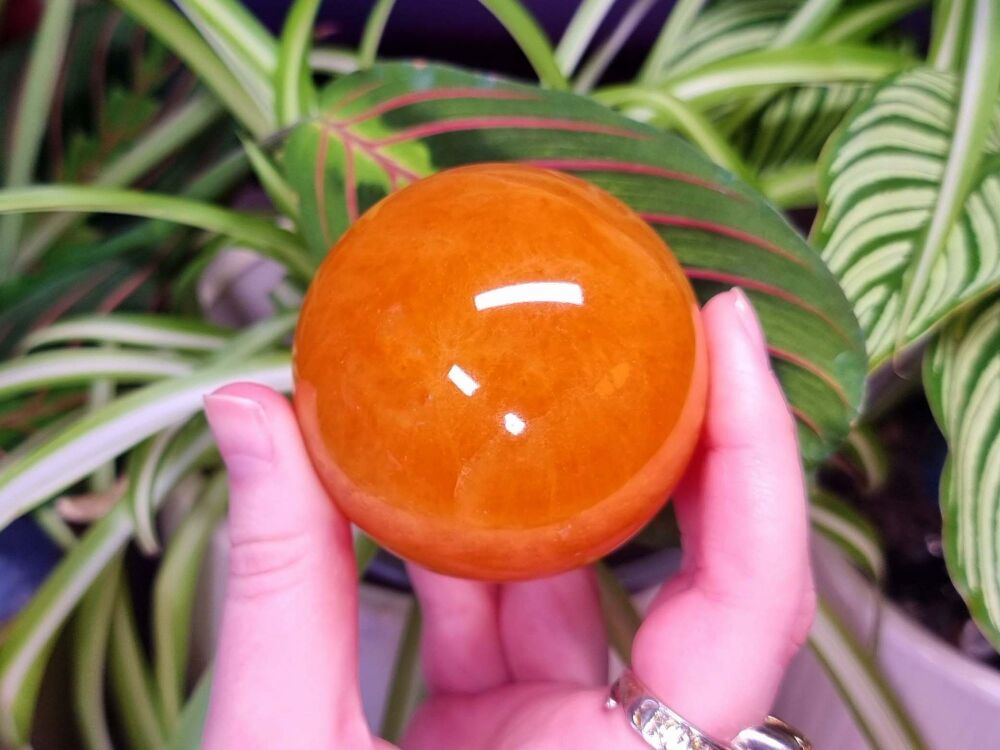 Orange Calcite Sphere (1) - Abundance and Happiness
