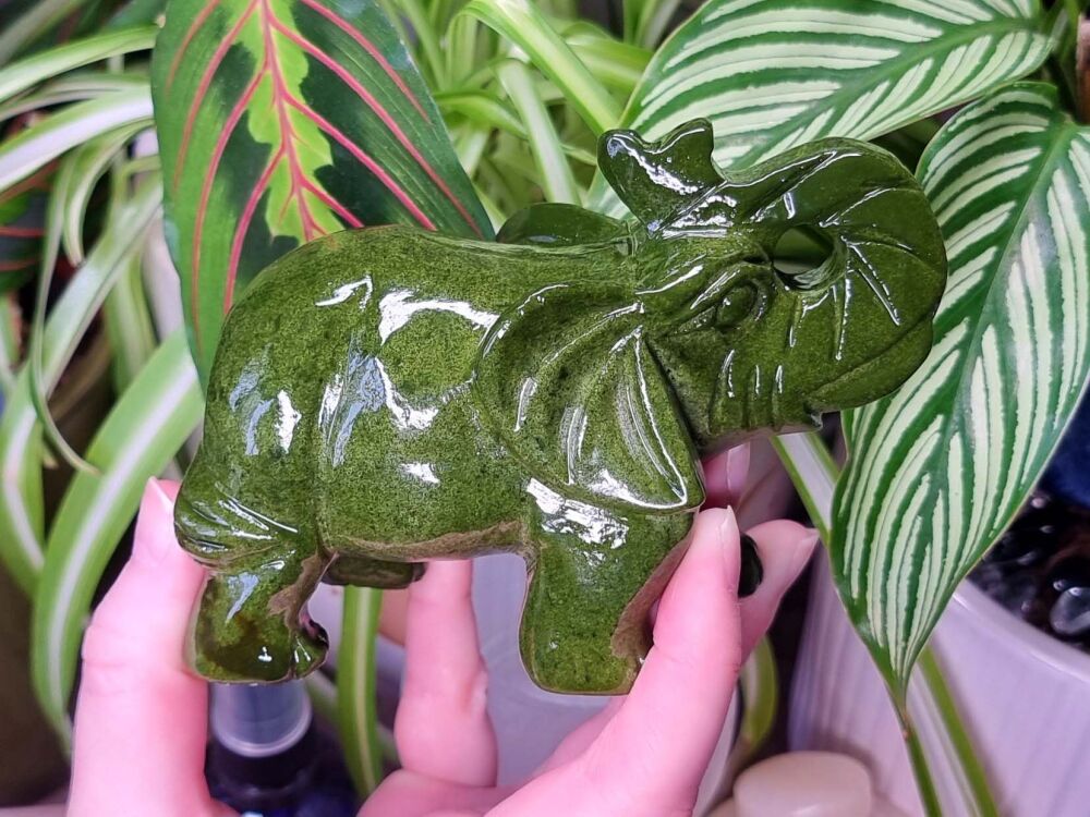 Green Jade Elephant - Abundance and Serenity