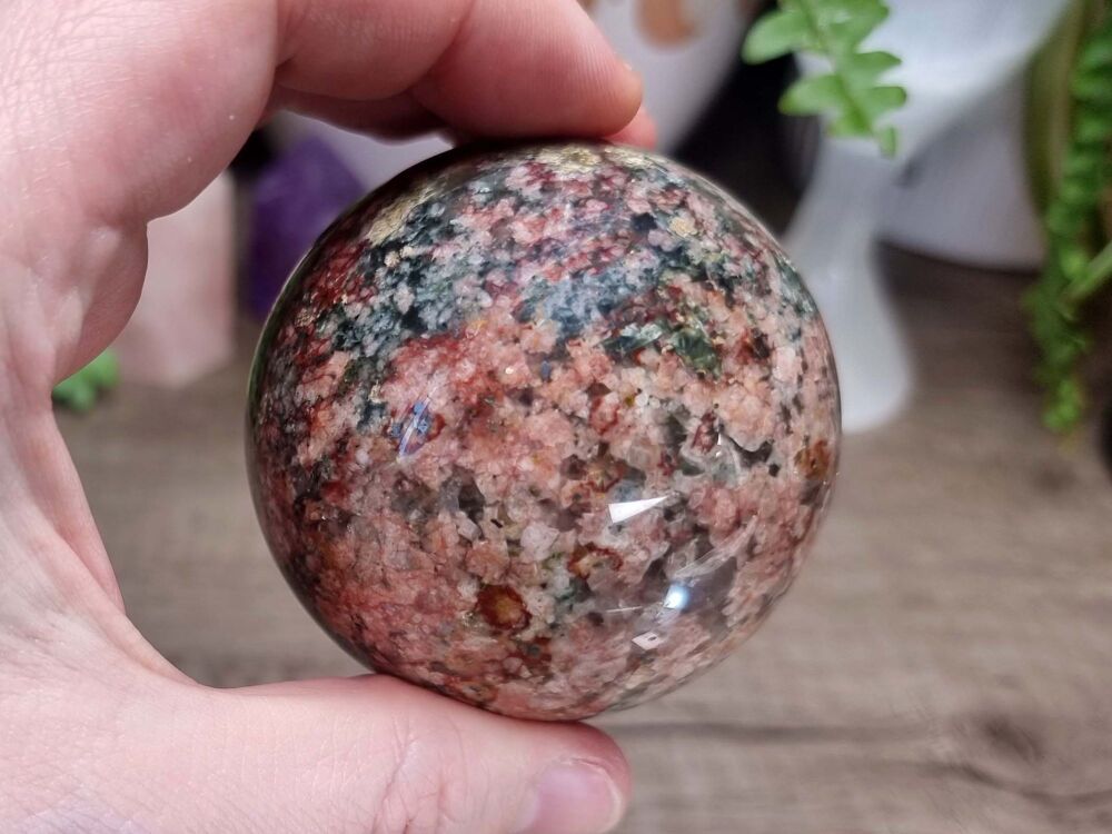 Mixed Mineral Garden Agate/Quartz Sphere - Deep Earth Connection and Wellness