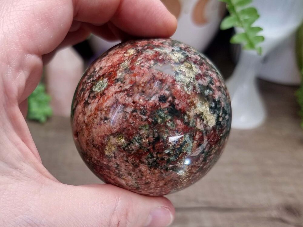 Mixed Mineral Garden Agate/Quartz Sphere - Deep Earth Connection and Wellness