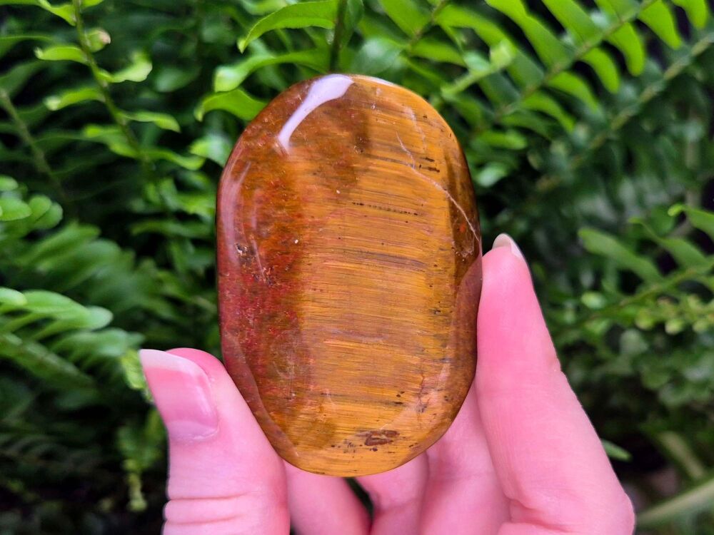 Tigers Eye Palmstone (1) - Strength and Courage
