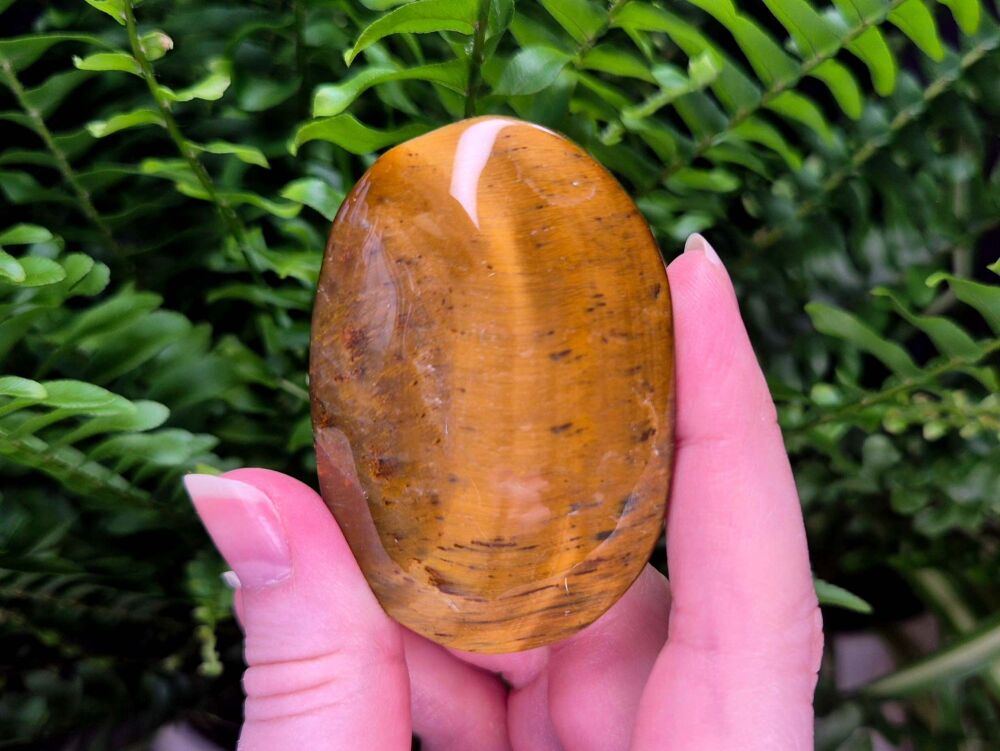 Tigers Eye Palmstone (1) - Strength and Courage