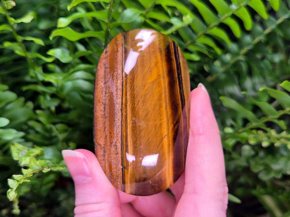 Tigers Eye Palmstone (2) - Strength and Courage