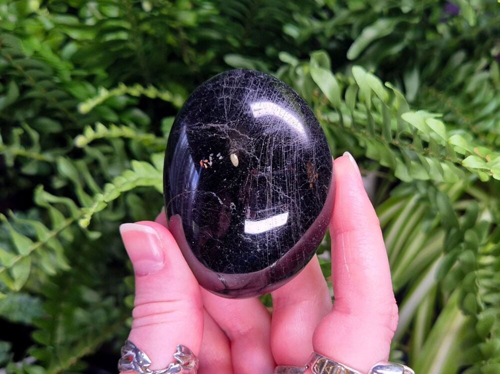 Black Tourmaline Palmstone (2) - Ultimate Protection