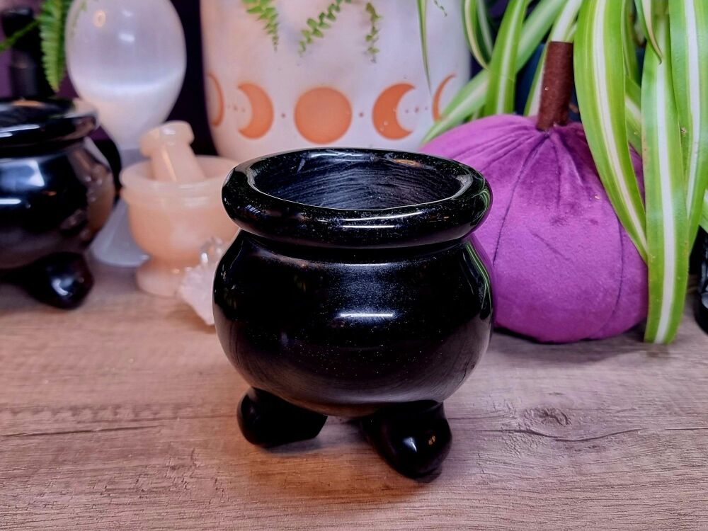 Black Obsidian Cauldron -  Large