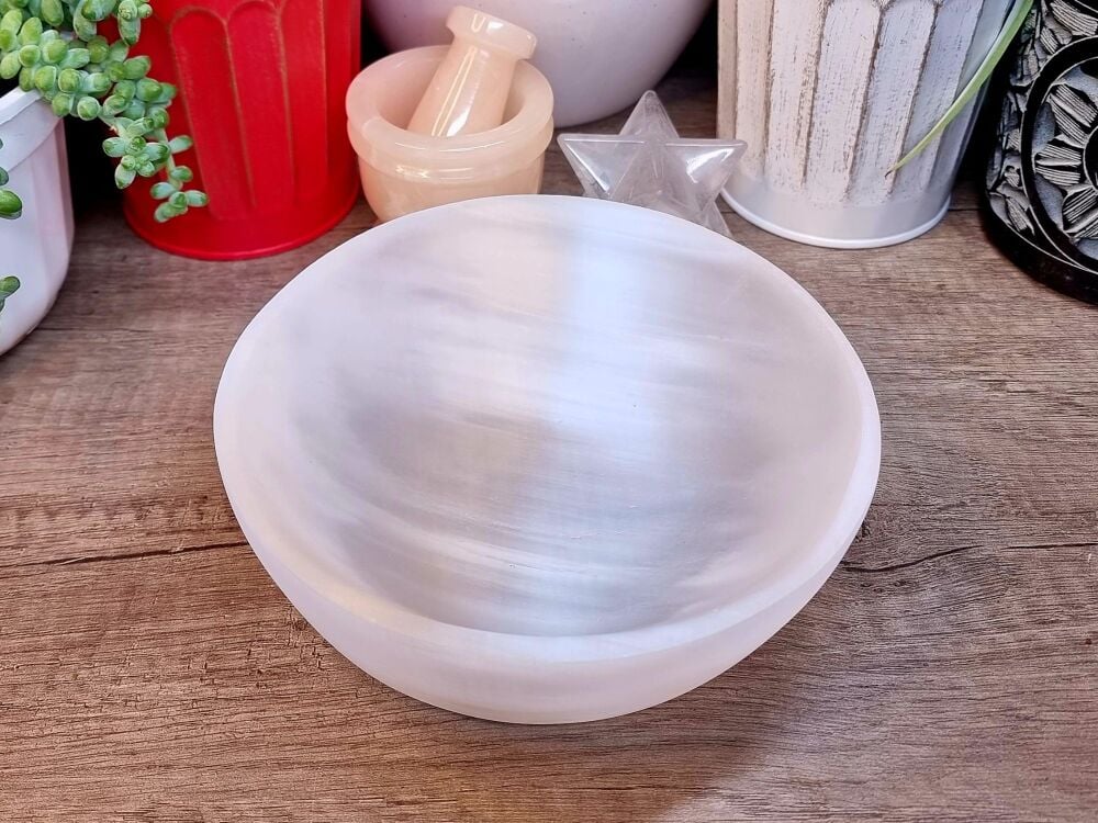 Selenite Bowl (2) - High Grade, Extra Large