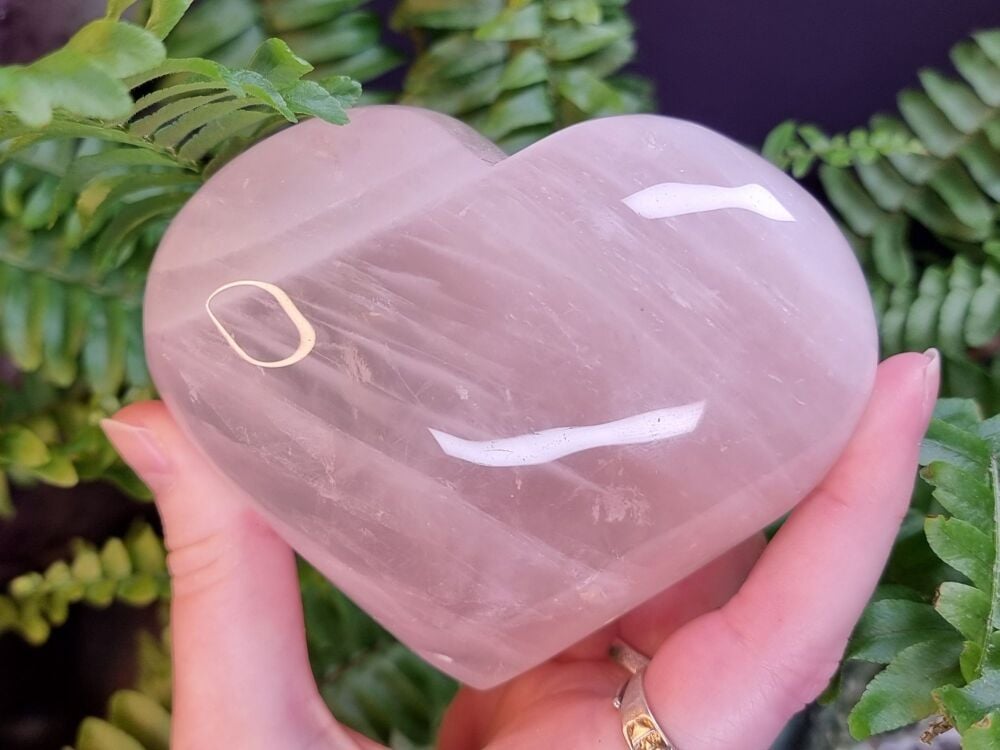 Rose Quartz Large Puff Heart – Heart Chakra Opening And Healing