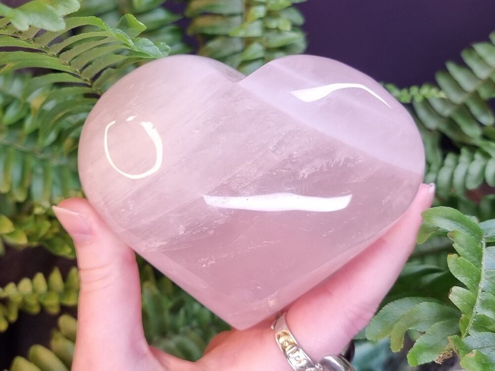 Rose Quartz Large Puff Heart – Heart Chakra Opening And Healing