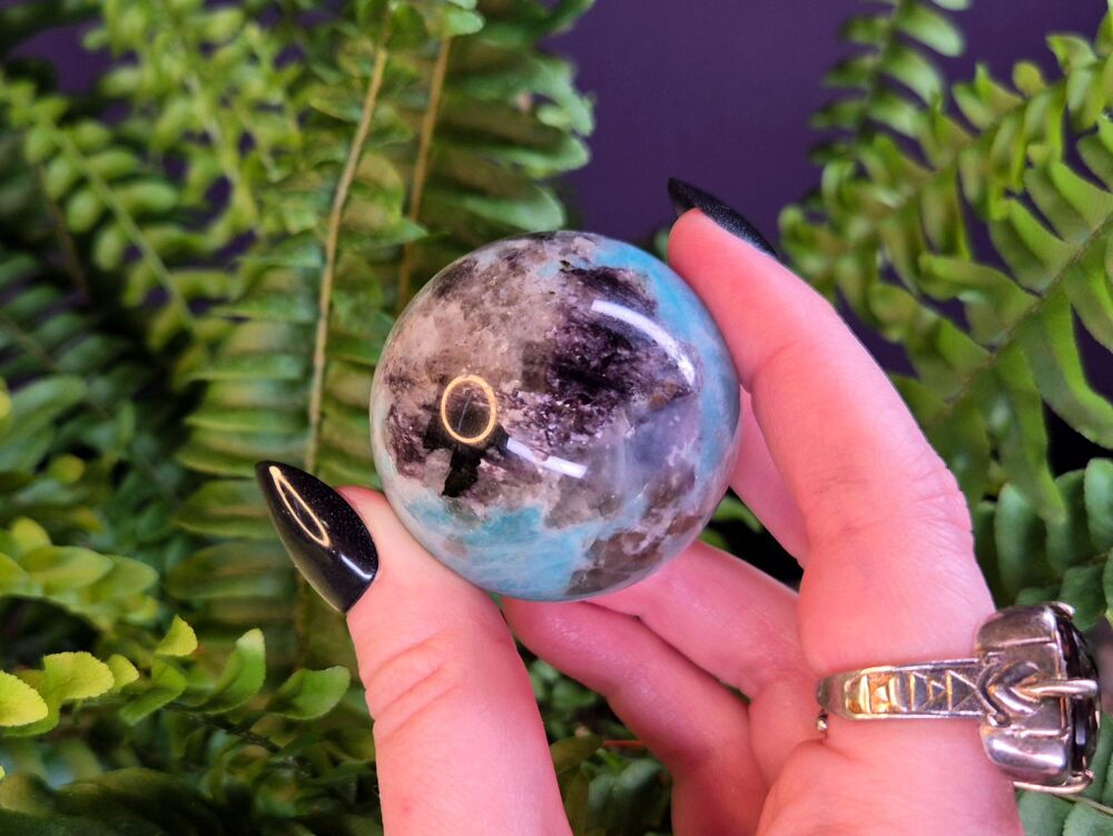 Amazonite, Smokey Quartz, Quartz and Lepidolite Sphere (1)