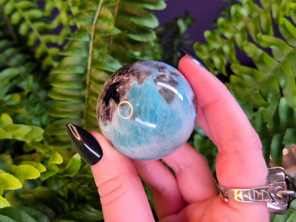 Amazonite, Smokey Quartz, Quartz and Lepidolite Sphere (1)