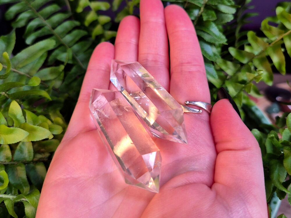 Clear Quartz Double Terminated Points (Pair of Two)