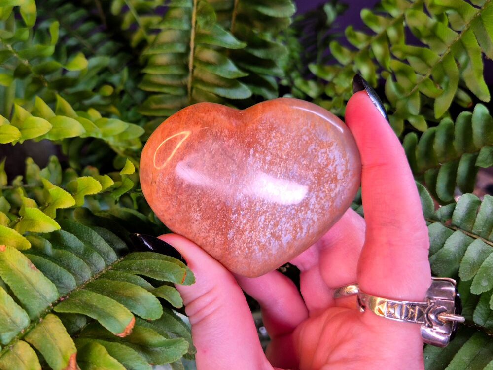 Peach Moonstone Heart