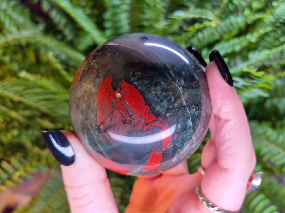 African Bloodstone Sphere (4) - Wellness and Psychic Protection