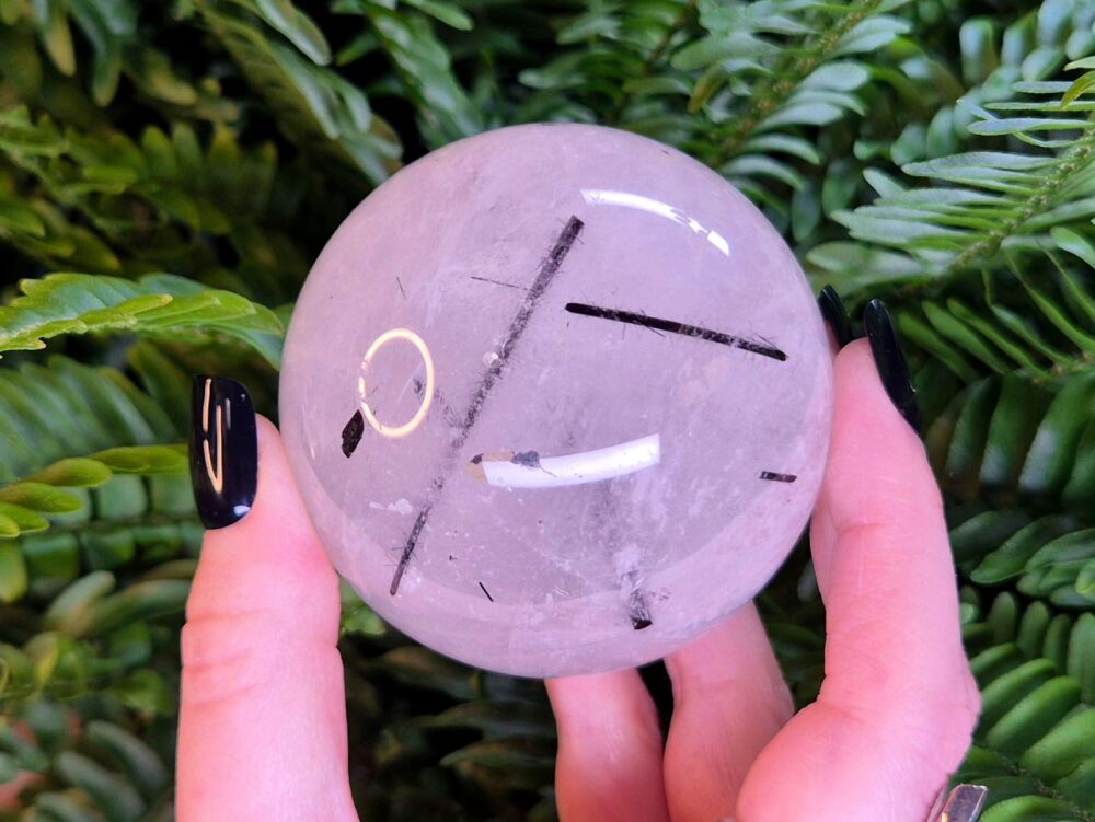 Tourmalated (Rutilated) Quartz Sphere - Wisdom and Connection (3)