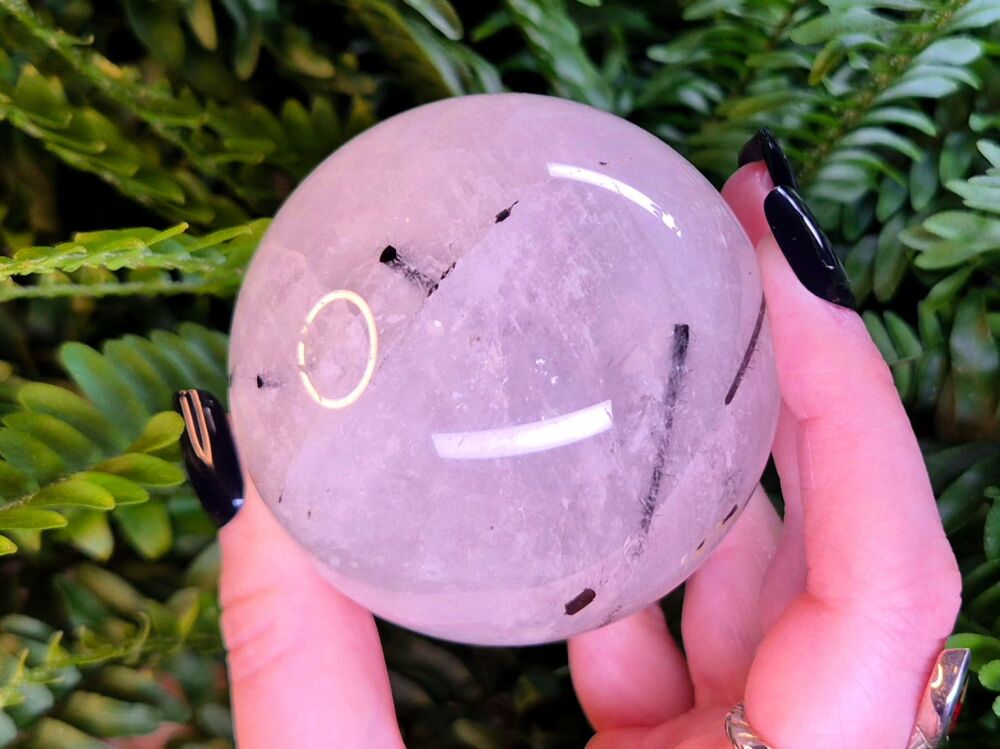 Tourmalated (Rutilated) Quartz Sphere - Wisdom and Connection (3)