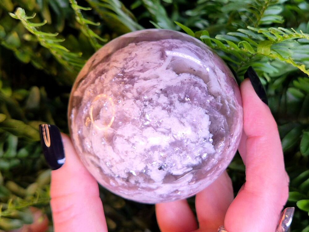 Plum Tourmaline Sphere (3) – Heart Healer and Crystal of Compassion