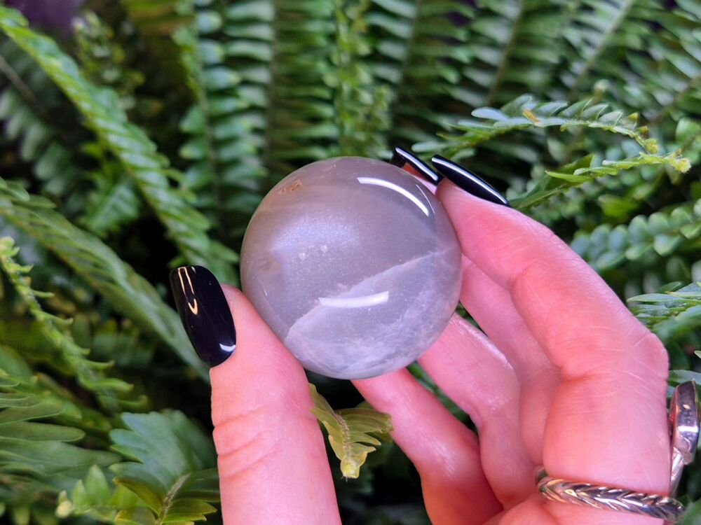 Green Moonstone Sphere (2) - Goddess Crystal