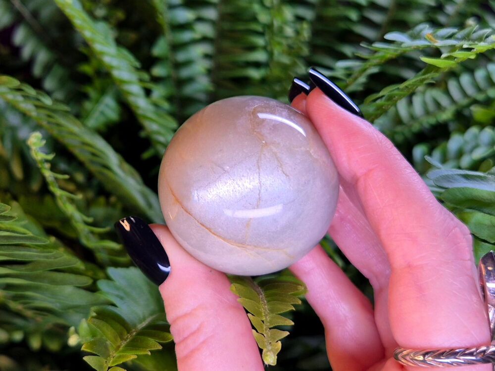 Green Moonstone Sphere (3) - Goddess Crystal