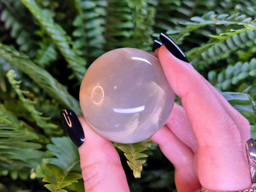 Green Moonstone Sphere (3) - Goddess Crystal