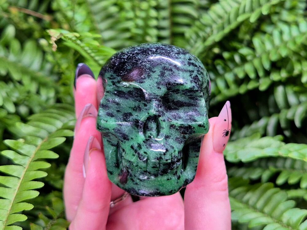 * Guardian Of The Sacred Heart * - Ruby Zoisite Crystal Skull (1)