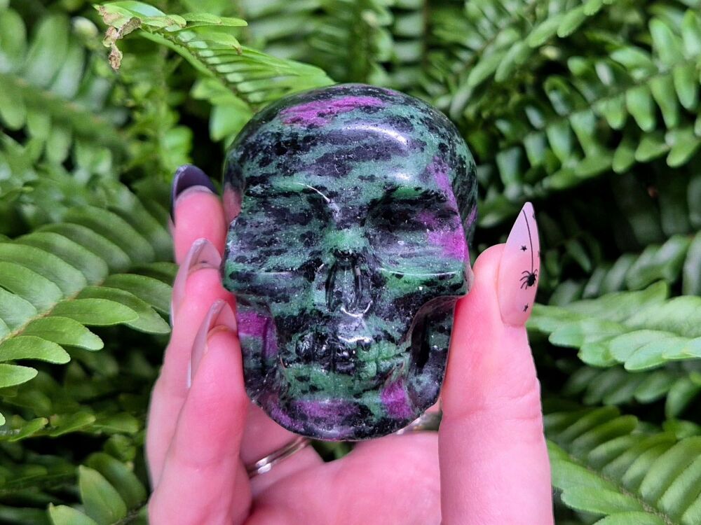 * Guardian Of The Sacred Heart * - Ruby Zoisite Crystal Skull (2)
