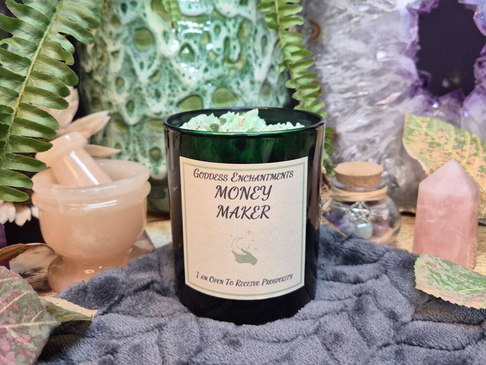 Money Maker Altar & Ritual Jar Candle ~ Organic and Natural