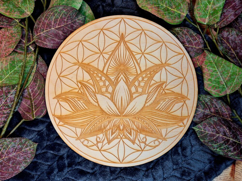 Lotus Flower Of Life Crystal Grid Board 10 inch