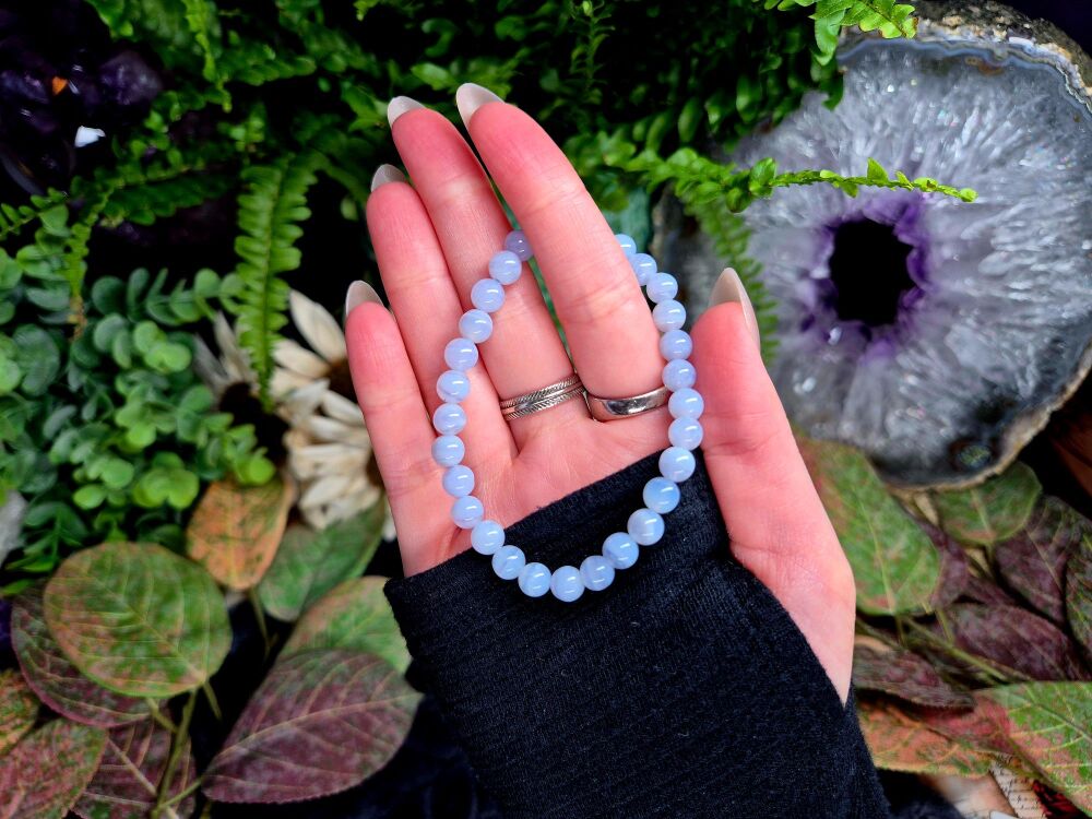 Calming Blue Lace Agate Gemstone Bracelet