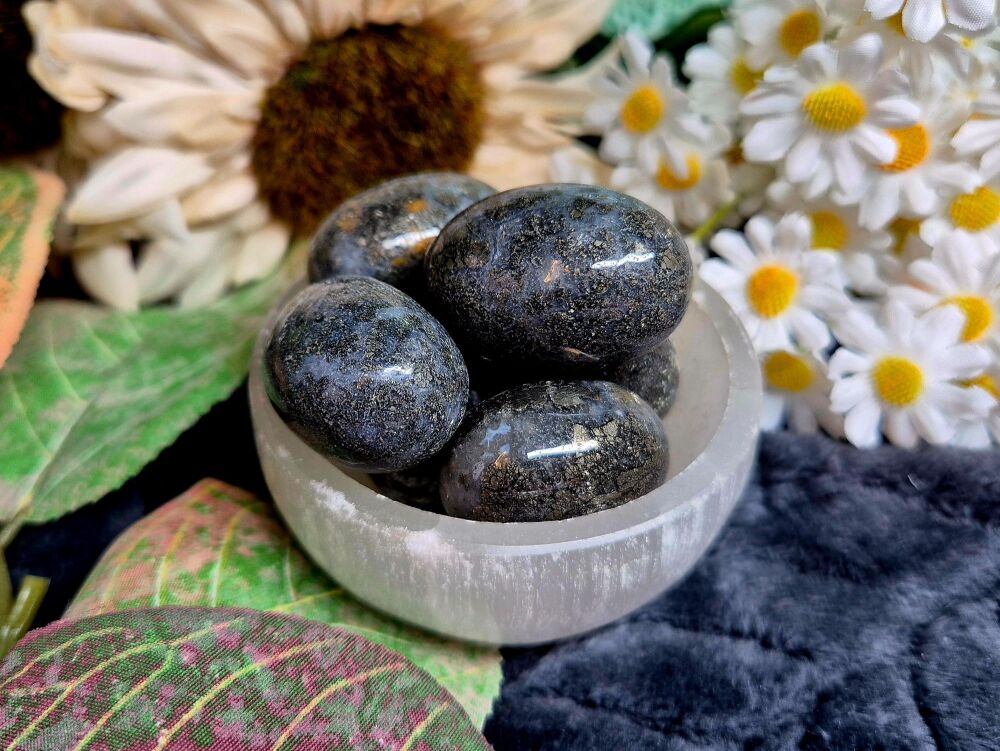 Pyrite, Agate, and Quartz Tumblestone - Large