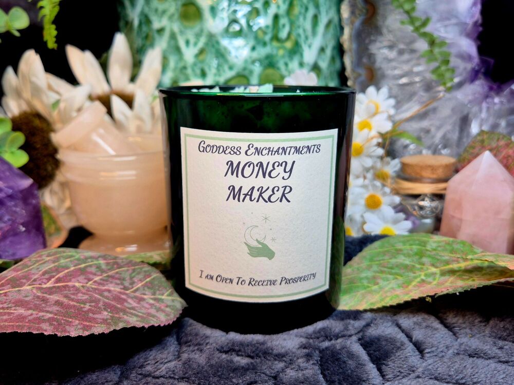 Money Maker Altar & Ritual Jar Candle ~ Organic and Natural