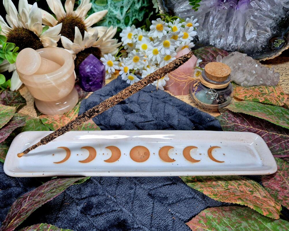 Moon Phase Ceramic Incense Holder