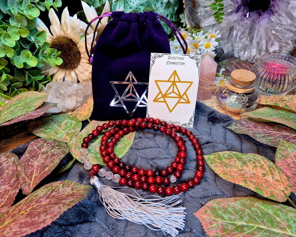 Clear Quartz Mala Set for Spiritual Connection