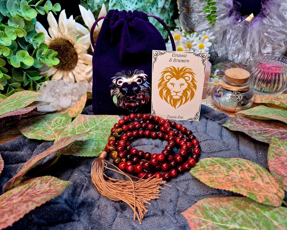Tigers Eye Mala Set for Courage and Strength