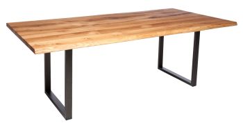 Ayrton Dining Table Anthracite B2 Leg (160x90cm) Solid Oak 