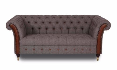 Harris Tweed Sofa Furniture Edinburgh New Bute Chesterfield Sofa 3 Seater Herring Bone Mallard And Cerato Anilin