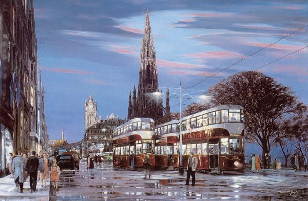 Trams on Princes Street