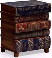 Antiqued Children's Book Side Cabinet  