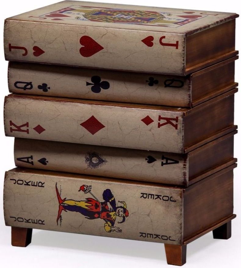 Antiqued Stacked Playing Card Chest 