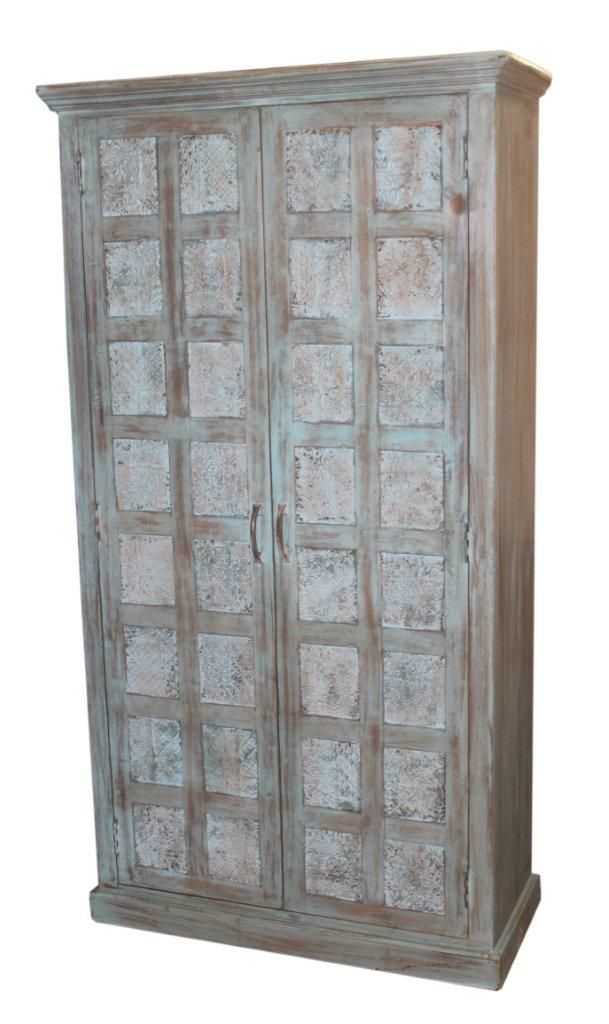 Cupboard Tall with shelfs Printing Block Doors Chest made from old & new W