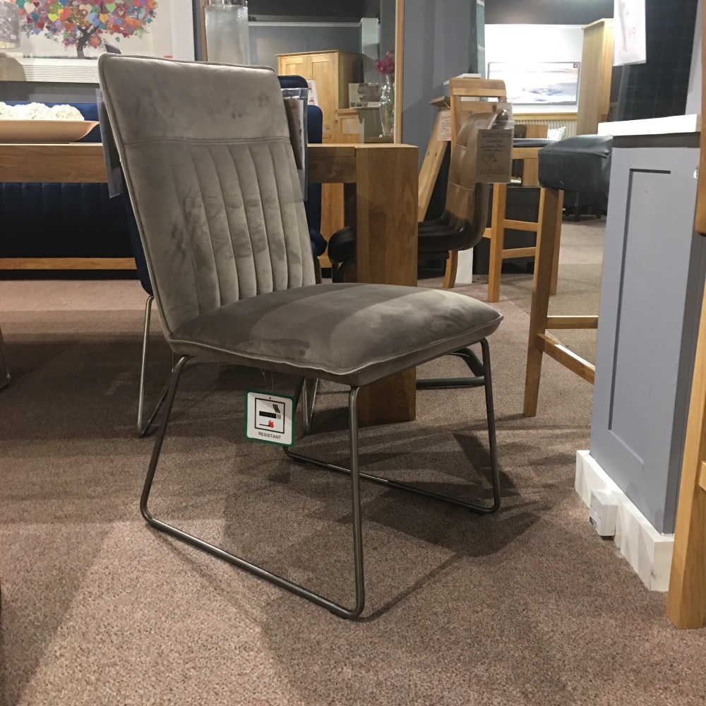 Cooper Dining Chair Grey Velvet