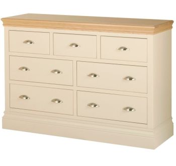 Amelia Chest 3 over 4 Drawers Ivory & Oak 