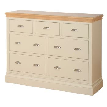 Amelia Chest 3 over 4 Jumper Drawers Ivory & Oak 