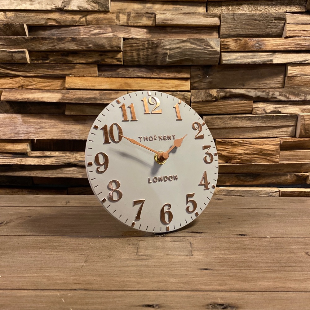 6” Arabic Mantle Clock Flint Grey