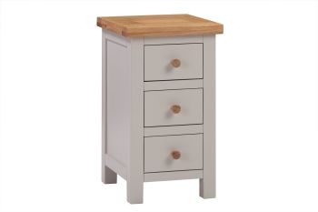 New Amber Bedside 3 Drawer Narrow Putty  
