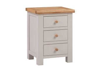 New Amber Bedside 3 Drawer Putty  