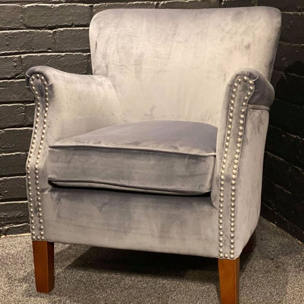 Harlow Chair Grey Velvet